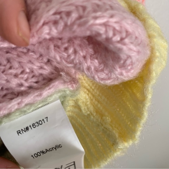 Princess Polly Naomi pastel color block chunky knit boxy cardigan size s/m - Picture 7 of 8